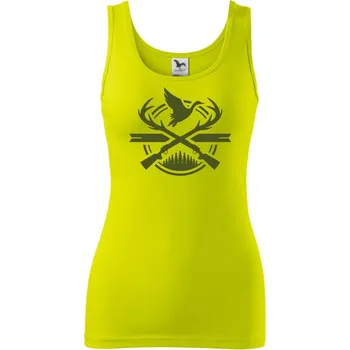 Dámské tričko Lovec a kachny - zelený - Dámské tílko - 2XL ( Limetková )
