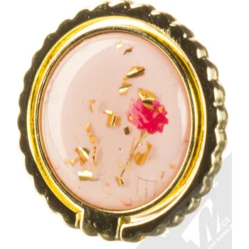 1Mcz Ring Růže držák na prst růžový