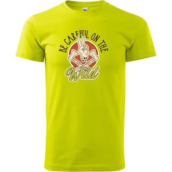 Be Careful on the Wild - Klasické pánské triko vyšší gramáže - S ( Limetková )