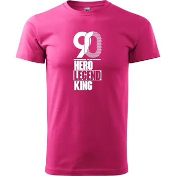 Pánská móda Hero, Legend, King x Queen 1990 - Klasické pánské triko vyšší gramáže - S ( Purpurová )