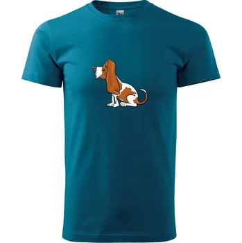 Pánská móda Baset s kulišáckým pohledem - Klasické pánské triko vyšší gramáže - S ( Petrolejová )