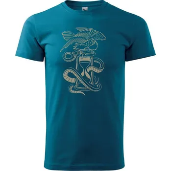 Pánské tričko Hourglass - Klasické pánské triko vyšší gramáže - S ( Petrolejová )