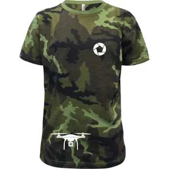 Chlapecké oblečení Q Dron - Dětské maskáčové triko - 104-110cm / 3-4 roky ( Zelený maskáč )