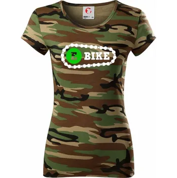 Ebike řetěz - Dámské maskáčové triko - M ( Hnědý maskáč )