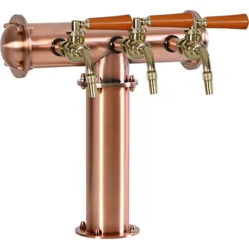 Příslušenství pro výčepní zařízení Varia-Plus Výčepní stojan T3 měděný komplet kohouty kulové ROYAL medailony LED čelní přímé dochlazení kohoutů