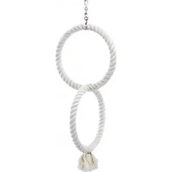 Hračka pro ptáka Nobby bavlněné 2 kruhy pro papouška 50 cm průměr kruhu 24 cm