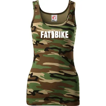 Dámské tričko Fat bike nápis - Dámské Maskáčové tílko - S ( Hnědý maskáč )