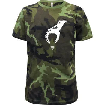 Chlapecké oblečení Žárovka - ruka - Dětské maskáčové triko - 104-110cm / 3-4 roky ( Zelený maskáč )