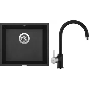 Kuchyňský dřez Set Sinks G7926 (dřez Frame 457 Pureblack 26 + baterie Vitalia Pureblack 26)