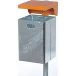 Odpadkový koš z oceli, s oranžovým povětrnostně odolným krytem, objem 50 l