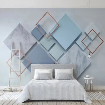 Fototapeta Solution Media 3D tapety - Moderní mramorová stěna s geo tvary MU1802 4 - Slámová textura - Vliesová tapeta - 300g/m2