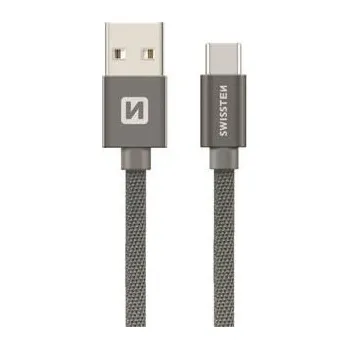 Powerbanka datový kabel SWISSTEN USB/Micro USB 20 cm šedý
