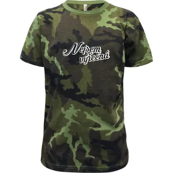 Nejsem výřečná - Dětské maskáčové triko - 122 cm/6 let ( Zelený maskáč )