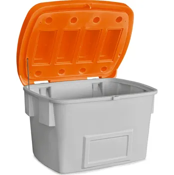 Popelnice Nádoba na posypový materiál SB 700, víko oranžové, objem 700 l
