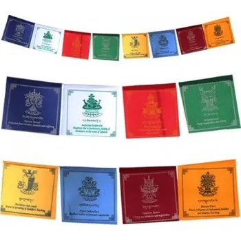 Vlajka Tibetské modlitební vlaječky Lungta Osm šťastných symbolů 25x21 cm