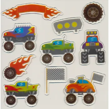 samolepka Toys Nálepky gelové na okno - Monster truck auta