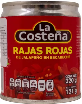 Nakládaná potravina La Costeña Jalapeno Rajas Rojas 220 g