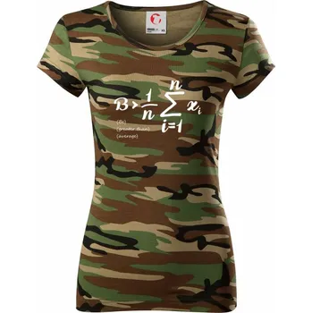 Be greater than average - Dámské maskáčové triko - XS ( Hnědý maskáč )