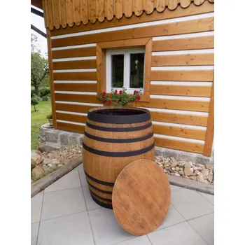 Koupací sud Dubový sud na vodu černé skruže 500L 773