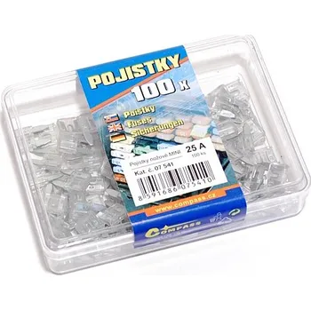 Autopojistky Pojistky nožové MINI 25 Amp 100 ks