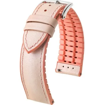 Módní doplněk Kaučukový řemínek Hirsch Lindsey M 0922302122-2, béžový/růžový, přírodní kaučuk, délka M, Quick Release