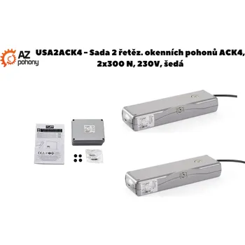 USA2ACK4 - Sada 2 řetěz. okenních pohonů ACK4, 2x300 N, 230V, šedá