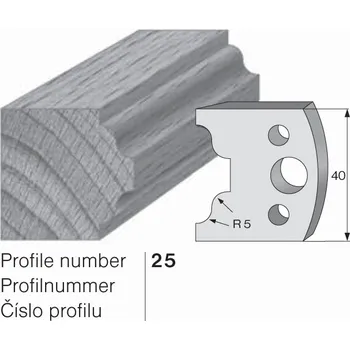 Nůž profilový č. 25 SP do frézovací hlavy 40 x 4 mm PILANA