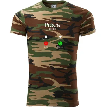 Pánské tričko Práce volá - Army CAMOUFLAGE - XS ( Hnědý maskáč )