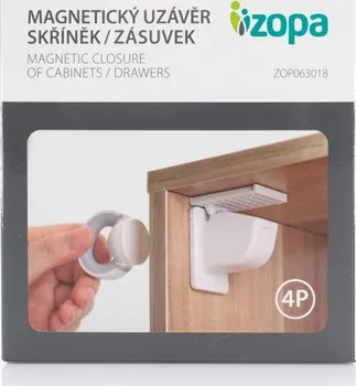 Dětská zábrana ZOPA Magnetický uzávěr skříněk/zásuvek 4 ks ZOP063018 bílý