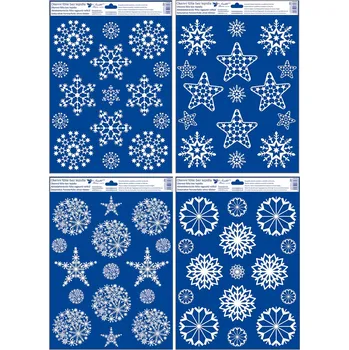 Okenní dekorace Okenní fólie s glitry 30 x 42 cm, vločky a hvězdy 251