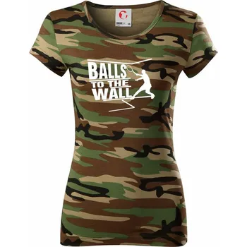 Dámské tričko Balls to the Wall squash - Dámské maskáčové triko - 2XL ( Hnědý maskáč )