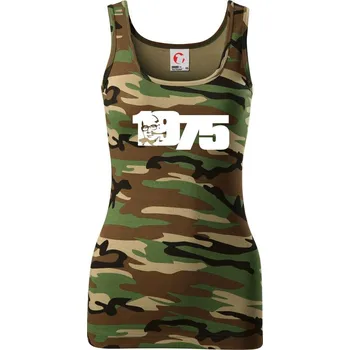 Dámské tričko Husákovo dítě - 1975 - Dámské Maskáčové tílko - M ( Hnědý maskáč )