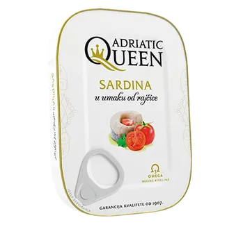 konzervovaná ryba Sardinky Adriatic Queen - v rajčatové omáčce 105 g
