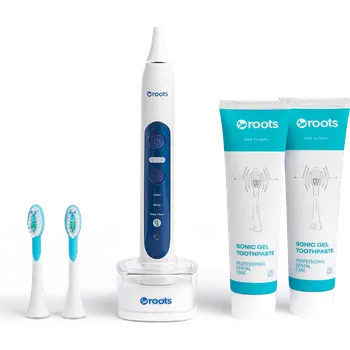 Péče o chrup Roots sonický zubní kartáček (bílý) + 2x zubní pasta Sonic Gel