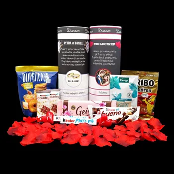 Svatební dekorace Svatební a výroční mix – dárkové balení s potiskem a fotografií na přání