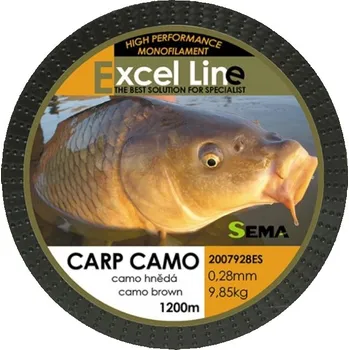 Vlasec Sema Carp Camo Brown 1200m 0,28mm/9,85kg