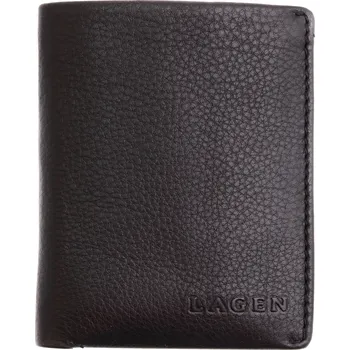 Peněženka Pánská kožená peněženka Lagen 50620 černá s modrým vnitřkem