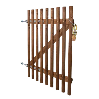 Plotový sloupek Dřevěná vrátka - v. 150 cm - levá