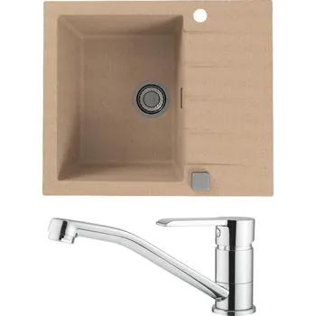 Granitový dřez Set Alveus (dřez Cadit 10 Beige 55 + baterie Ruta Chrom) SETA22012