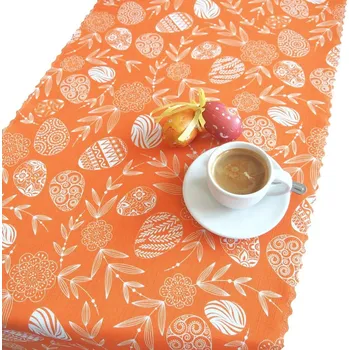 Velikonoční běhoun v metráži - Vejce - oranžové 38 pouze střih