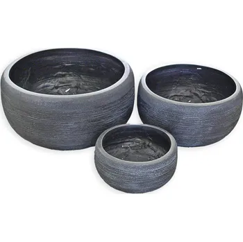 Obal na květináč Obal laminát/cement S/3 pr.55-30,V26-13,5cm černá