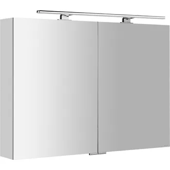 Zrcadlo SAPHO MIRRÓ galerka s LED osvětlením, 100x70x16cm, bílá