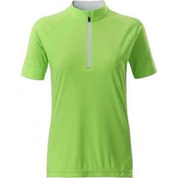 Dámské tričko Dámský cyklo dres JAMES NICHOLSON JN513 BRIGHT GREEN/WHITE S