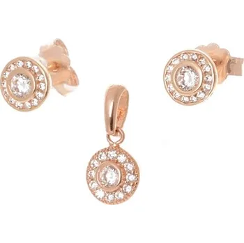 Souprava šperků Souprava náušnic a přívěšku z růžového zlata ZLSS32F + DÁREK ZDARMA