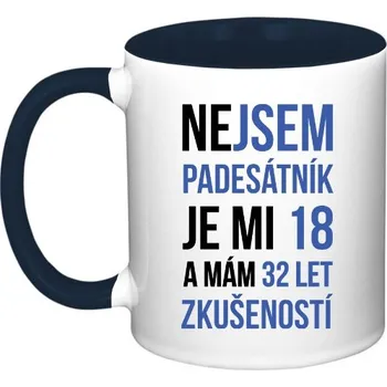 Hrnek malý barevný s potiskem Nejsem padesátník
