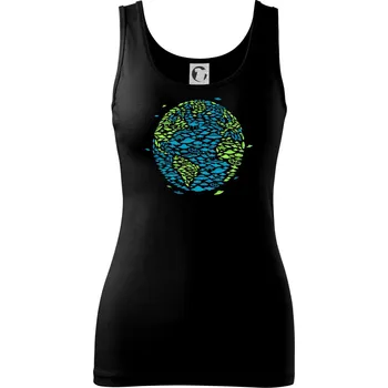 Dámské tričko UFO Invasion planeta - Dámské tílko - 2XL ( Černá )