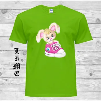 detske-levne-bavlnene-tricko-potisk-kralik-bota Barva: Lime - limetková, velikost: 116