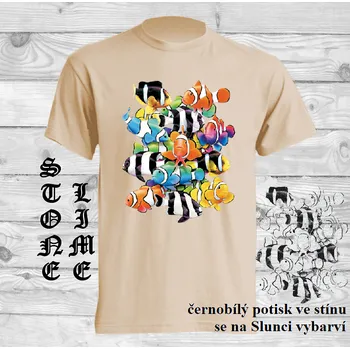 Pánské tričko panske-bavlnene-tricko-uv-potisk-rybicky Barva: Lime stone - krémová, velikost: L