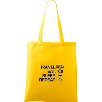 Eat sleep travel - Van - Taška bavlněná - 42 x 38 cm ( Žlutá )