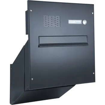 Poštovní schránka 1x poštovní schránka D-241 k zazdění do sloupku + čelní deska s 1x zvonkem a HM ABB - lakovaná - RAL 9005 MAT. - ČERNÁ